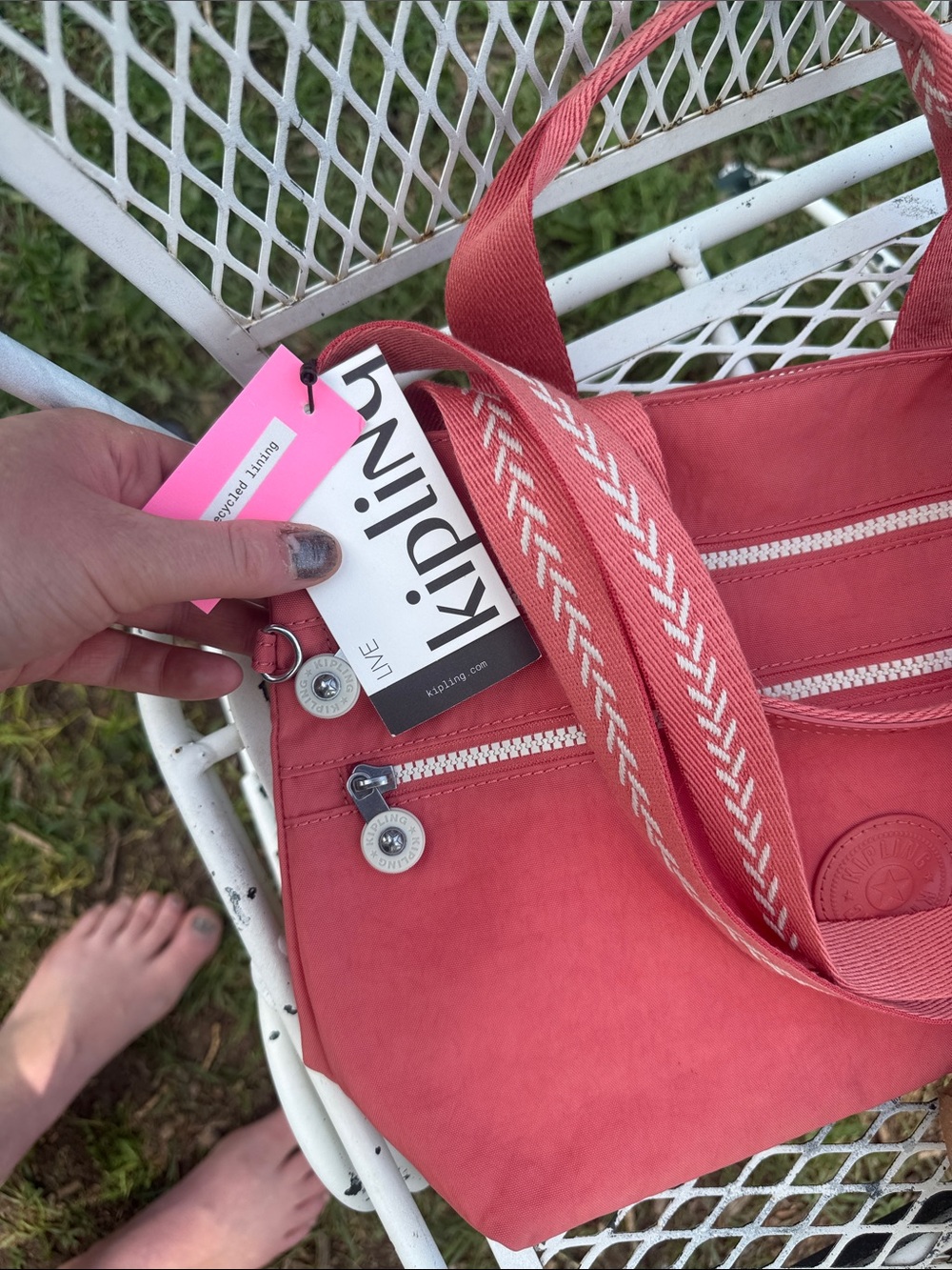 Kipling purse vintage pink tonal 100% recycled lining - Picture 4 of 6
